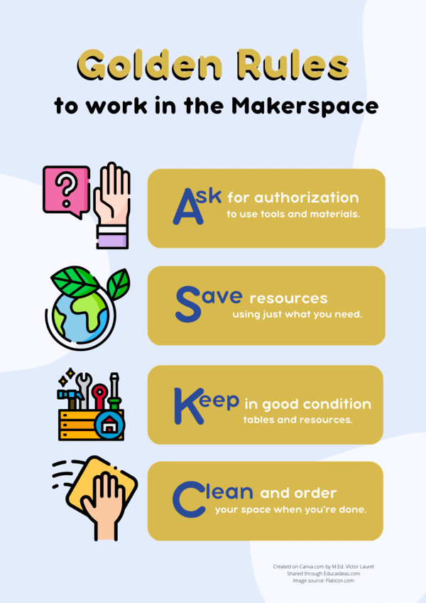 ASK: Golden Rules to work in the Makerspace